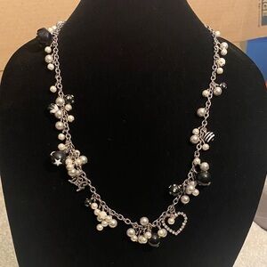 Dolce & Gabbana Black and White Pearl Charm Necklace